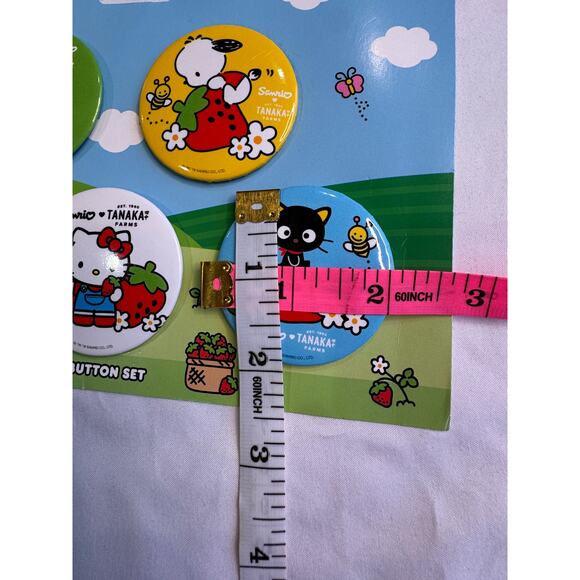 Hello Kitty Sanrio Tanaka Farms 5-Piece Buton Set - Picture 5 of 10